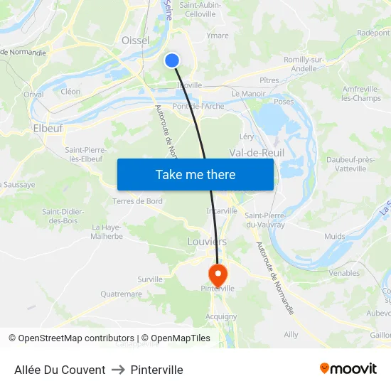Allée Du Couvent to Pinterville map