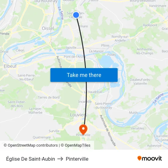 Église De Saint-Aubin to Pinterville map