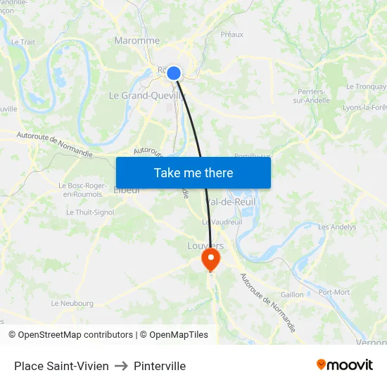 Place Saint-Vivien to Pinterville map