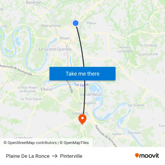 Plaine De La Ronce to Pinterville map