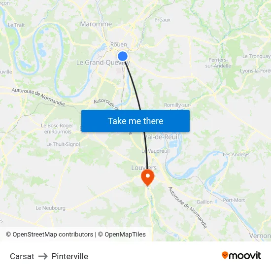 Carsat to Pinterville map