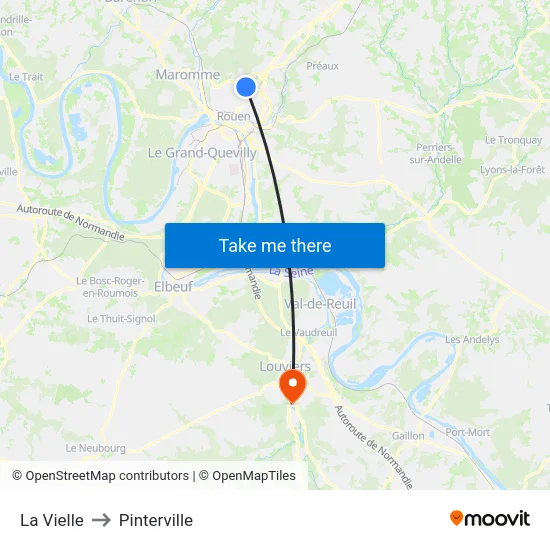La Vielle to Pinterville map