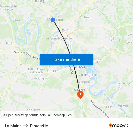 La Maine to Pinterville map