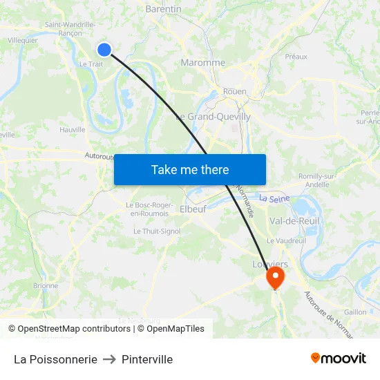 La Poissonnerie to Pinterville map