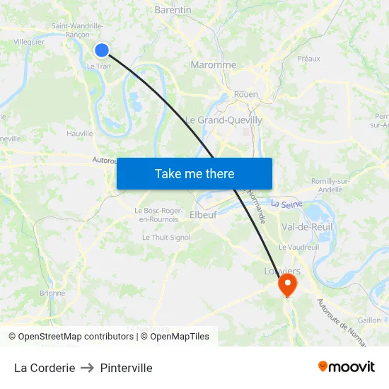 La Corderie to Pinterville map