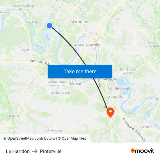 Le Haridon to Pinterville map