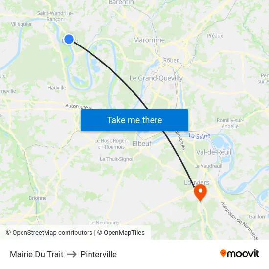 Mairie Du Trait to Pinterville map