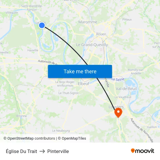 Église Du Trait to Pinterville map