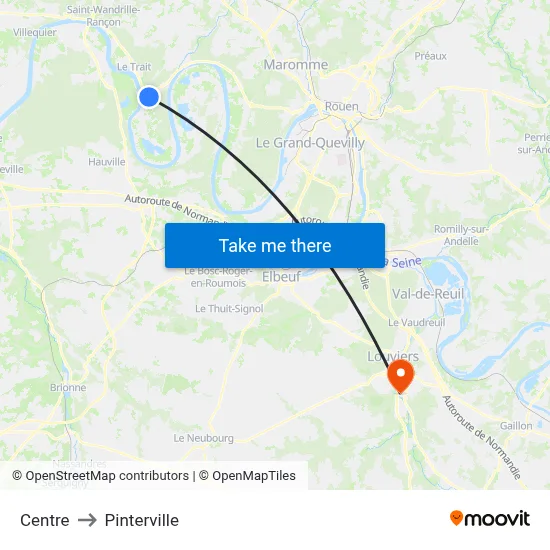 Centre to Pinterville map