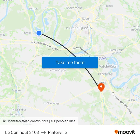 Le Conihout 3103 to Pinterville map