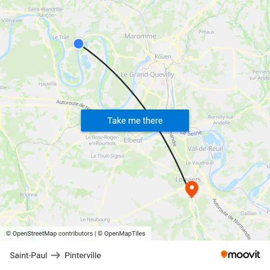 Saint-Paul to Pinterville map