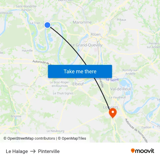 Le Halage to Pinterville map