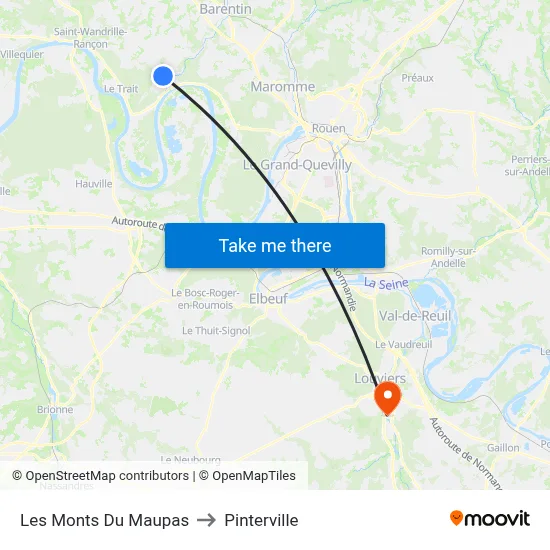 Les Monts Du Maupas to Pinterville map