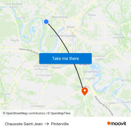 Chaussée Saint-Jean to Pinterville map
