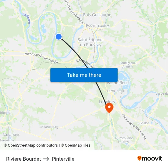 Riviere Bourdet to Pinterville map