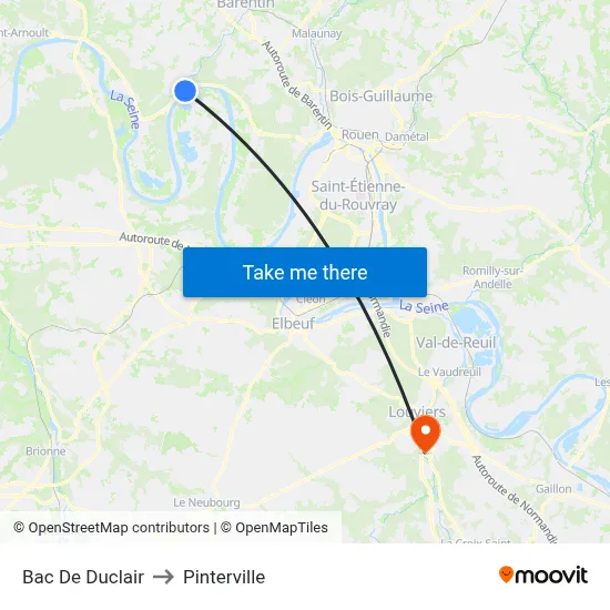 Bac De Duclair to Pinterville map