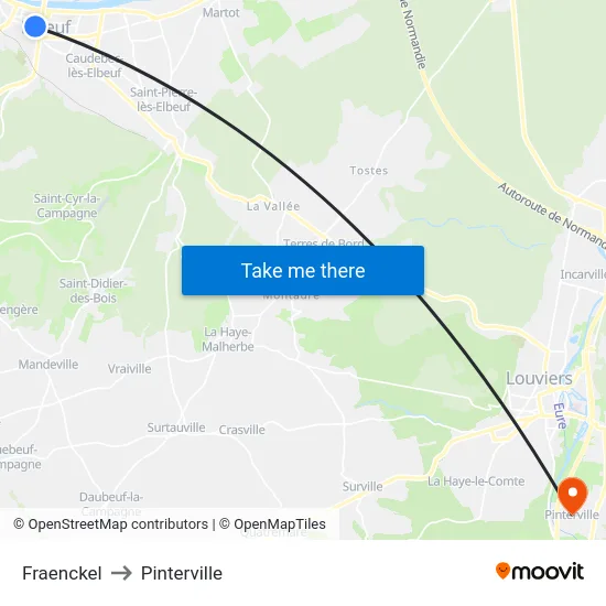 Fraenckel to Pinterville map