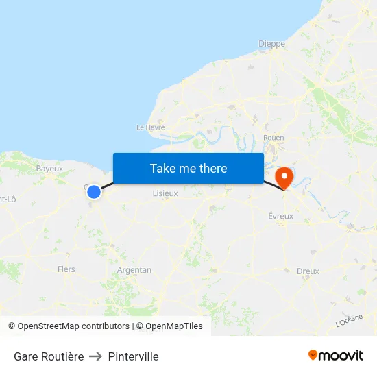 Gare Routière to Pinterville map