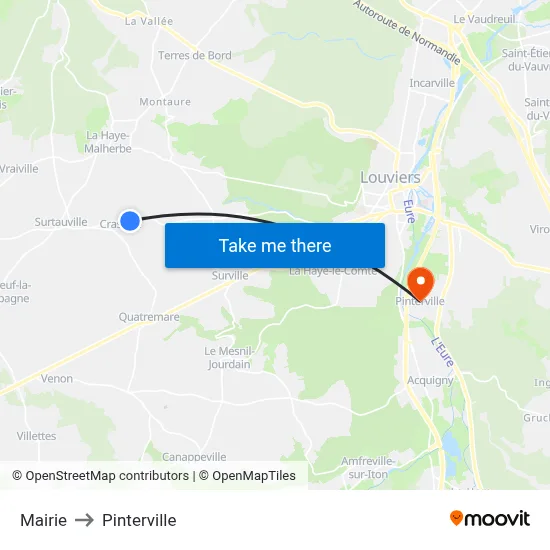 Mairie to Pinterville map