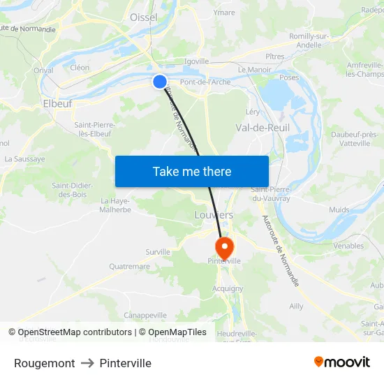 Rougemont to Pinterville map