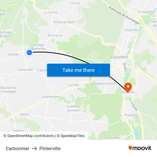 Carbonnier to Pinterville map