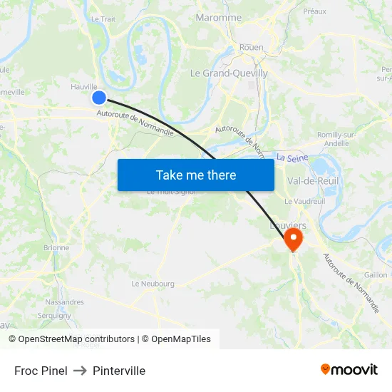 Froc Pinel to Pinterville map