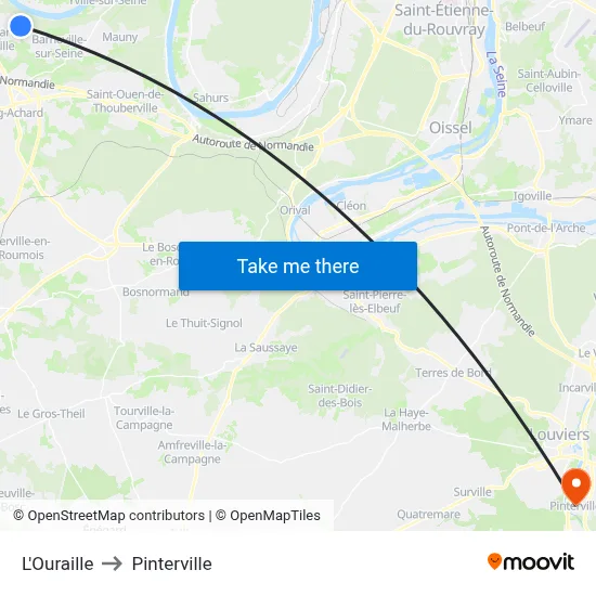 L'Ouraille to Pinterville map