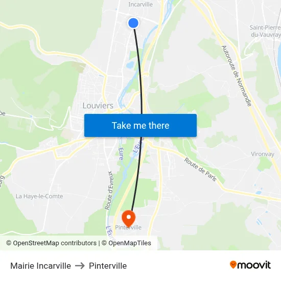 Mairie Incarville to Pinterville map