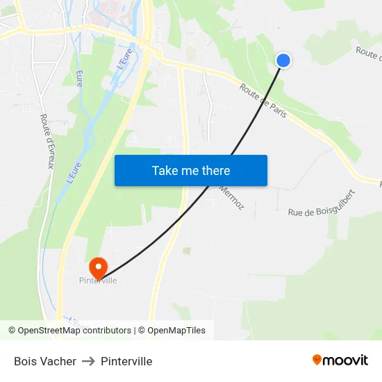 Bois Vacher to Pinterville map