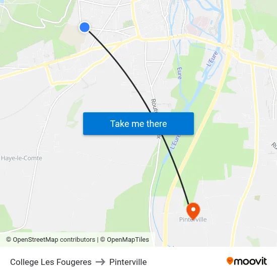 College Les Fougeres to Pinterville map