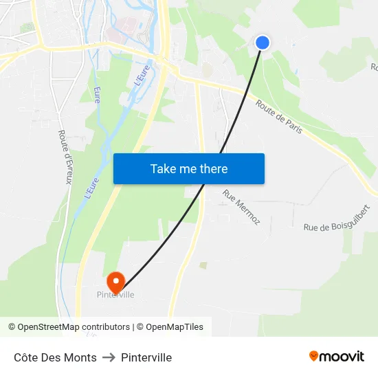 Côte Des Monts to Pinterville map