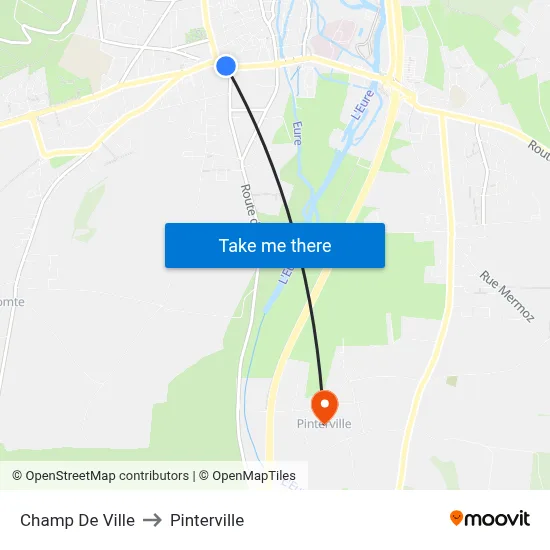 Champ De Ville to Pinterville map