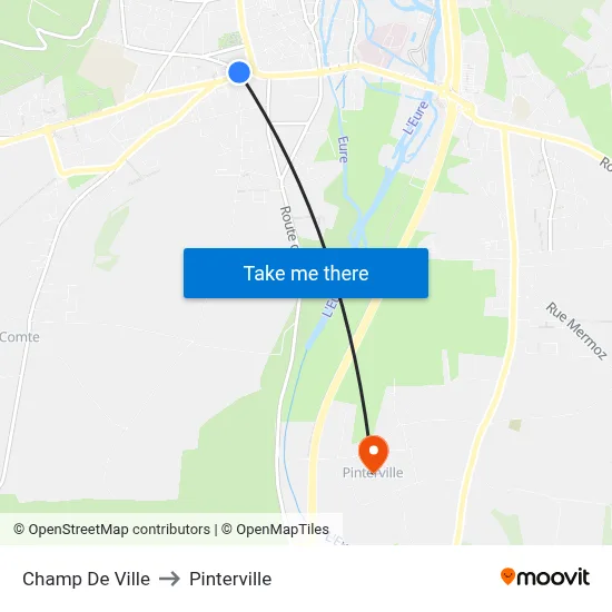 Champ De Ville to Pinterville map