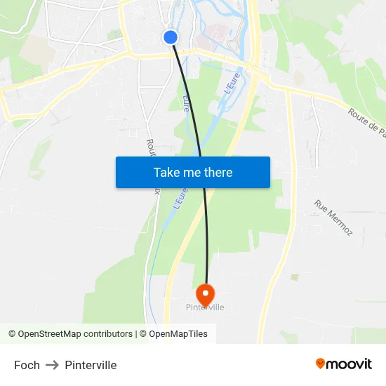 Foch to Pinterville map