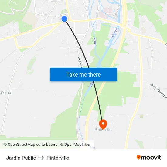 Jardin Public to Pinterville map