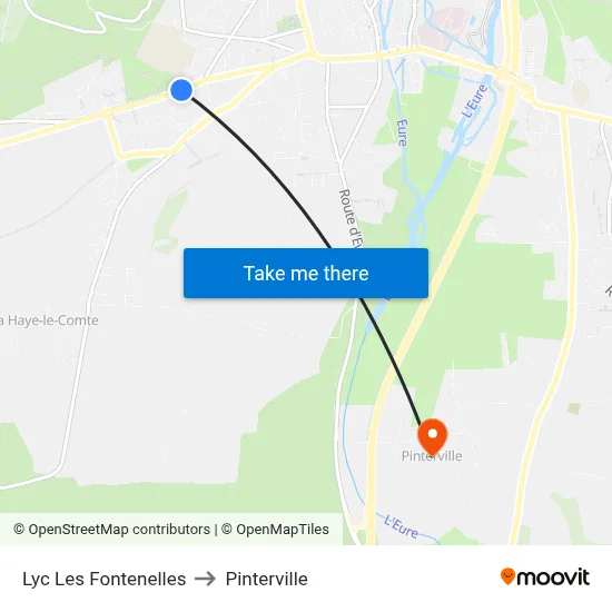 Lyc Les Fontenelles to Pinterville map