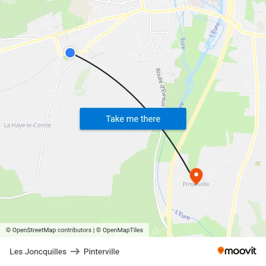 Les Joncquilles to Pinterville map