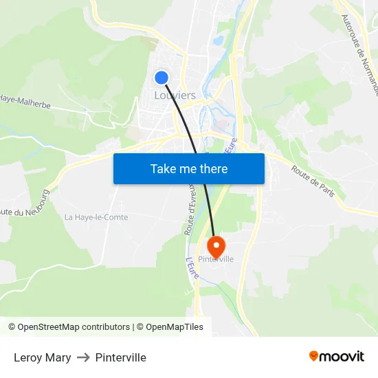 Leroy Mary to Pinterville map