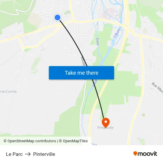 Le Parc to Pinterville map