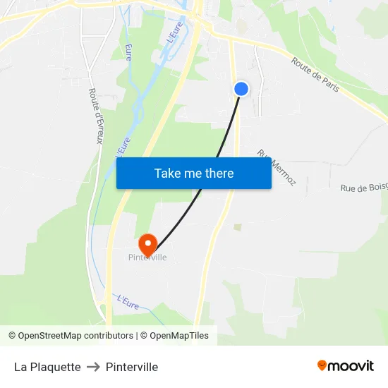 La Plaquette to Pinterville map