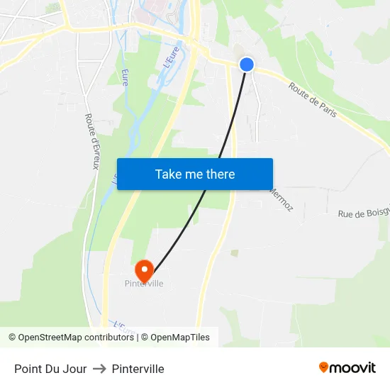 Point Du Jour to Pinterville map
