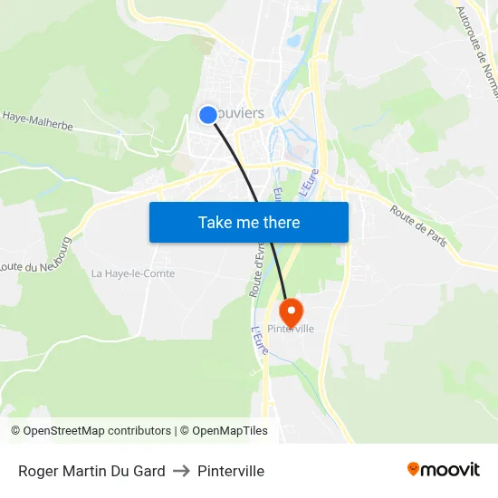 Roger Martin Du Gard to Pinterville map