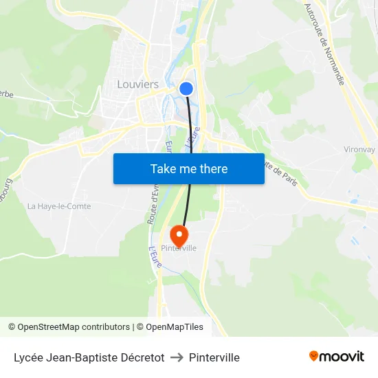 Lycée Jean-Baptiste Décretot to Pinterville map