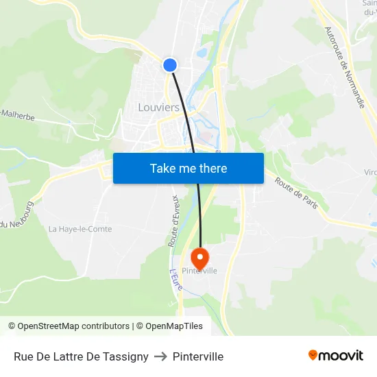 Rue De Lattre De Tassigny to Pinterville map