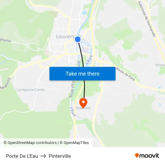 Porte De L'Eau to Pinterville map