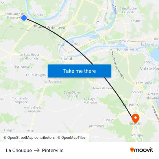La Chouque to Pinterville map