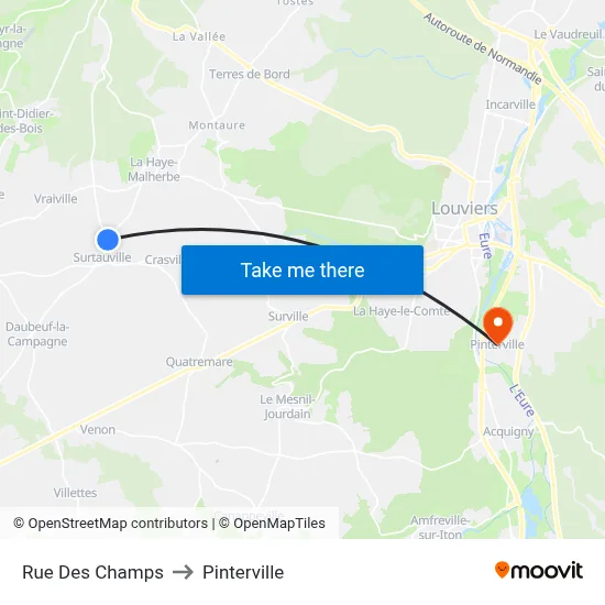Rue Des Champs to Pinterville map