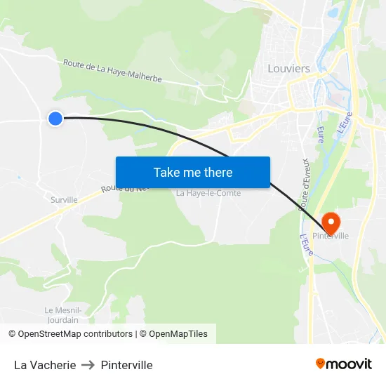La Vacherie to Pinterville map