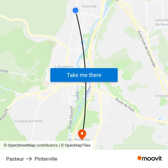 Pasteur to Pinterville map