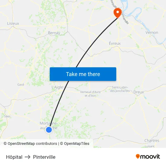 Hôpital to Pinterville map